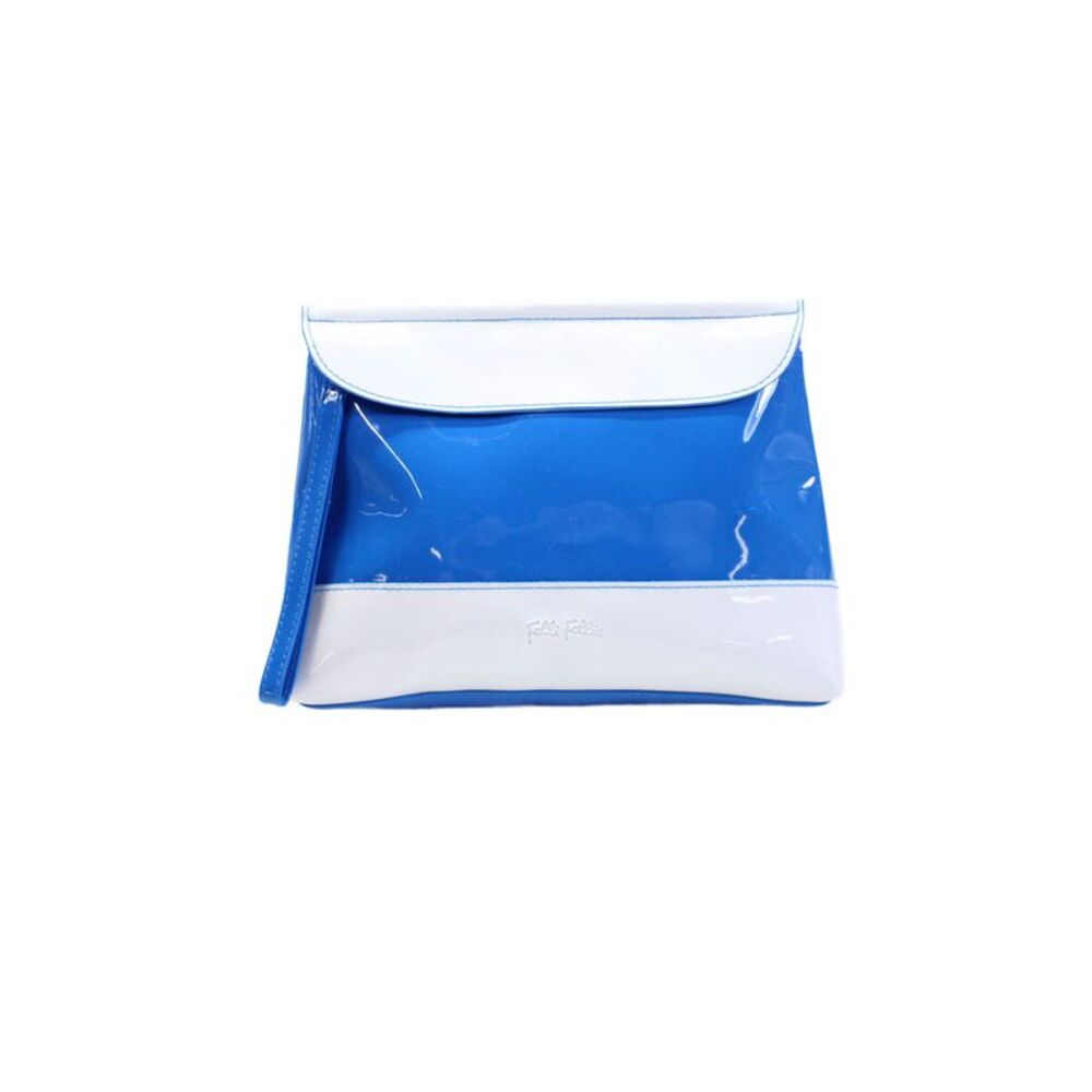 Folli Follie Womens Textured Full Zip Lined Clutch Colorblock Mini Pouch Blue